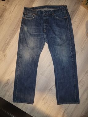 Levi's Men's Dark Blue Straight Jeans 501